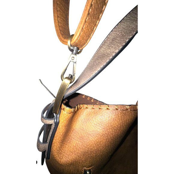 Jen & Co. Brown Faux Leather Shoulder Bag With Zipper Accents - Picture 11 of 11